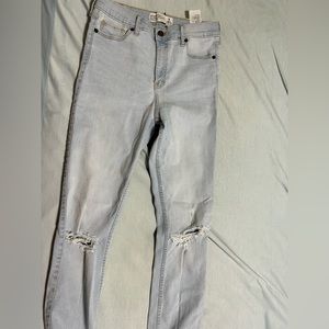 Abercrombie and Fitch blue ripped skinny jeans